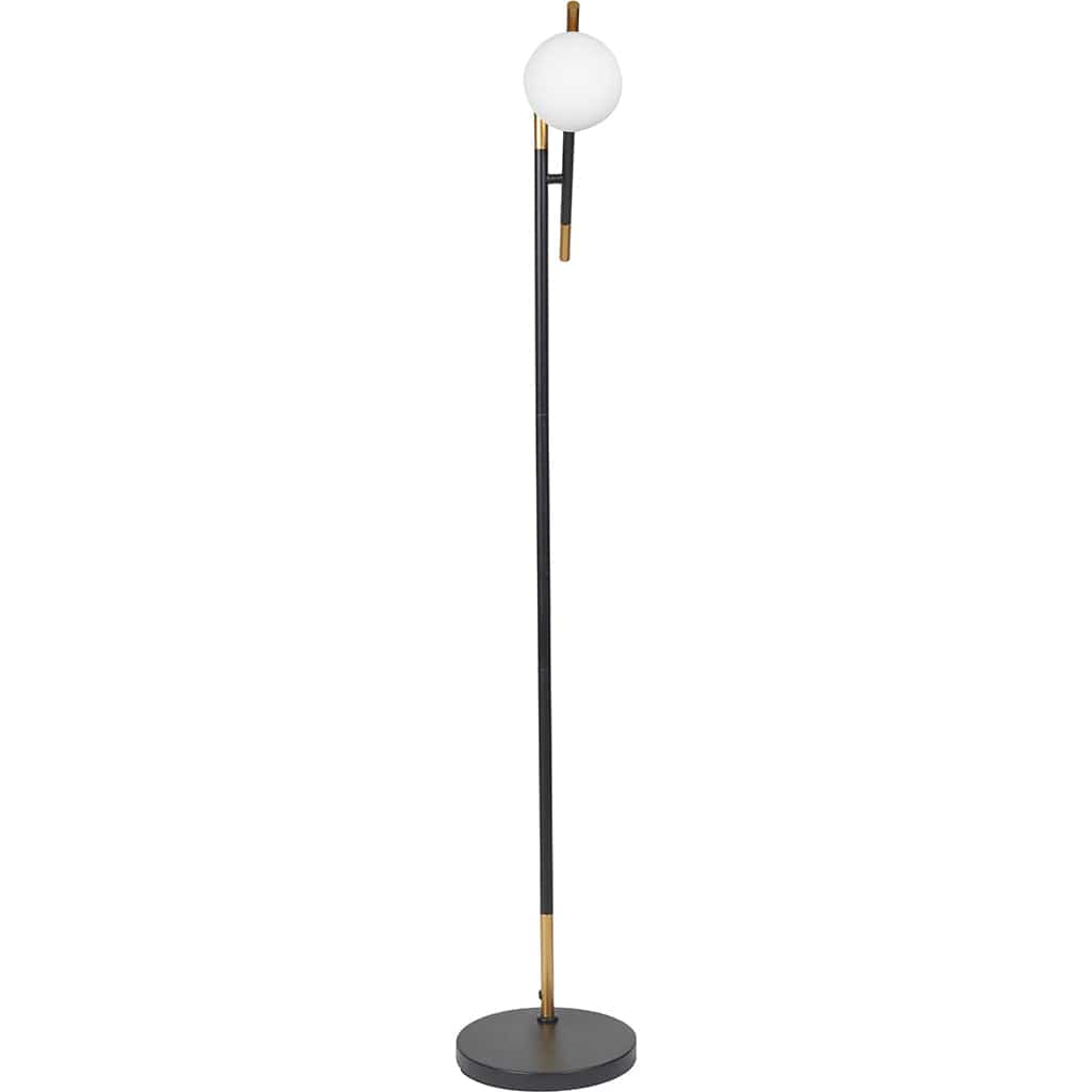 Wanda White Orb & Black Metal Floor Lamp