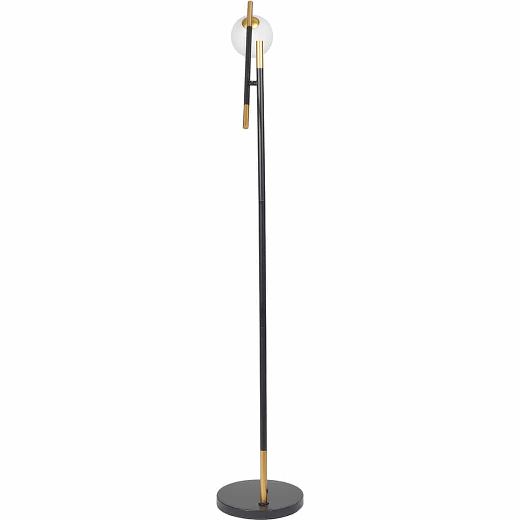 Wanda White Orb & Black Metal Floor Lamp