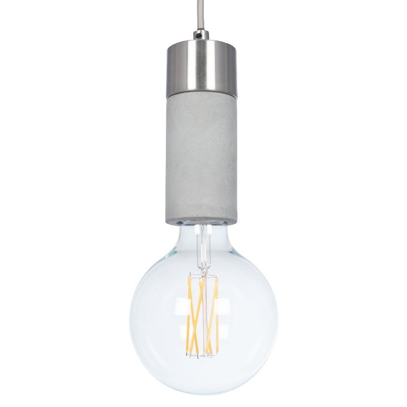 Concrete and Brushed Chrome Ceiling Fitting