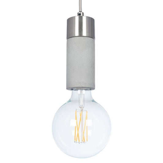 Concrete and Brushed Chrome Ceiling Fitting