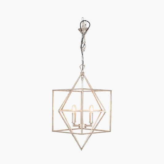 Antique Silver Metal Multi Arm Cube Pendant