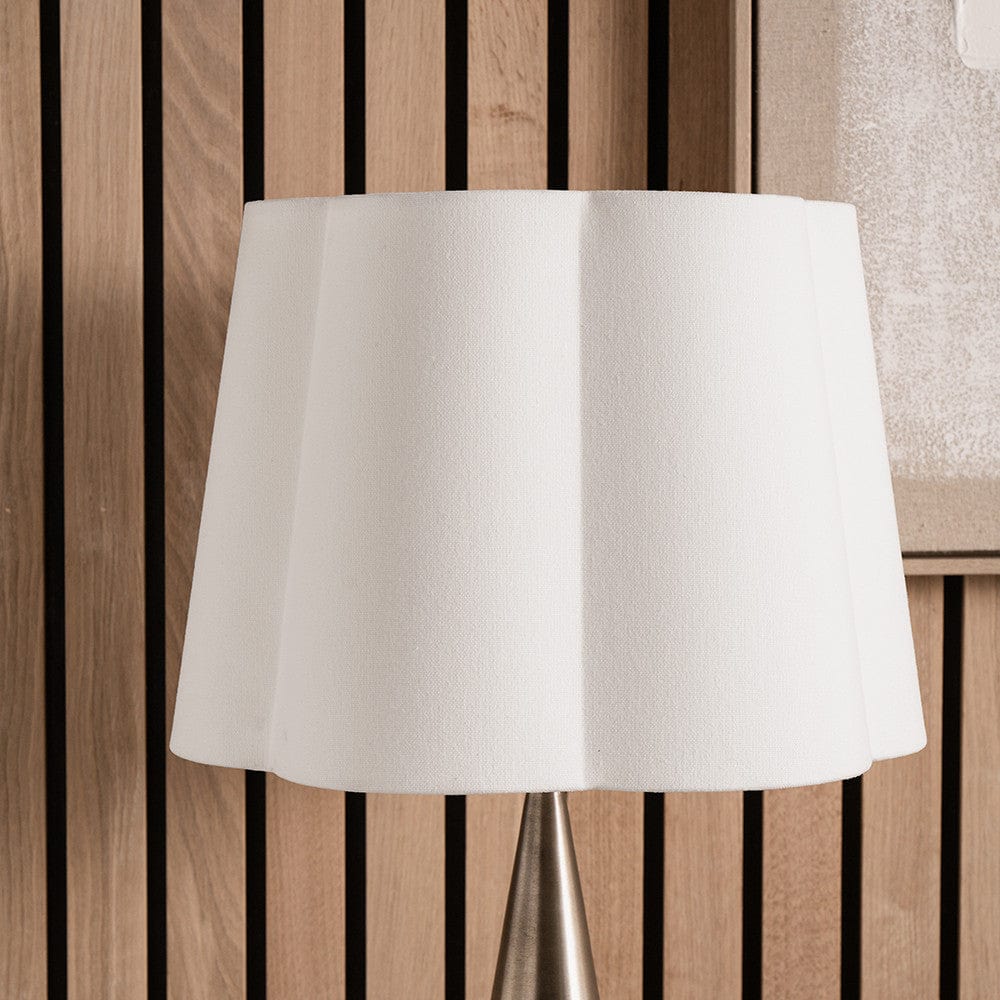 Posy White Handloom Tapered Scalloped Shade
