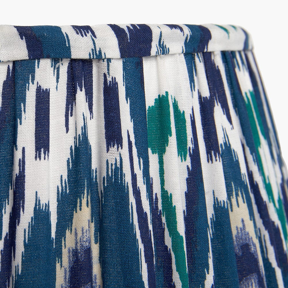 Izara Ikat Patterned Mushroom Pleat Tapered Lampshade