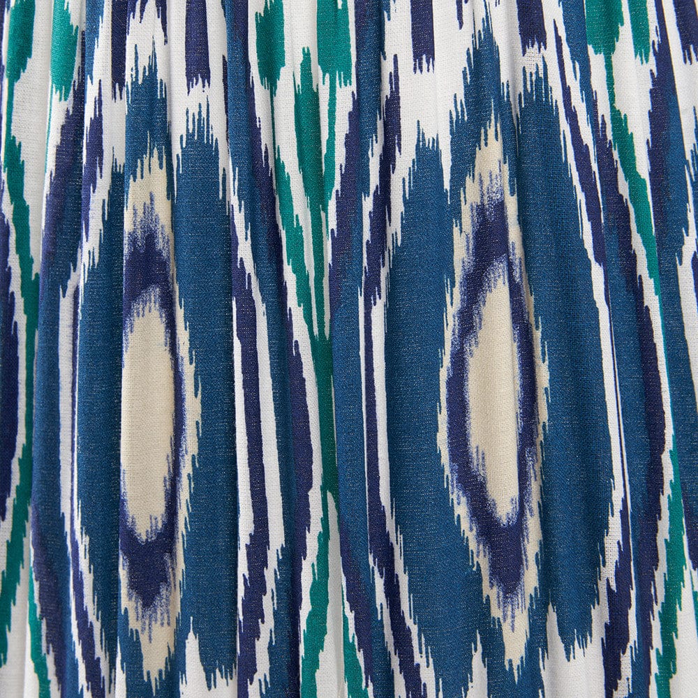 Izara Ikat Patterned Mushroom Pleat Tapered Lampshade