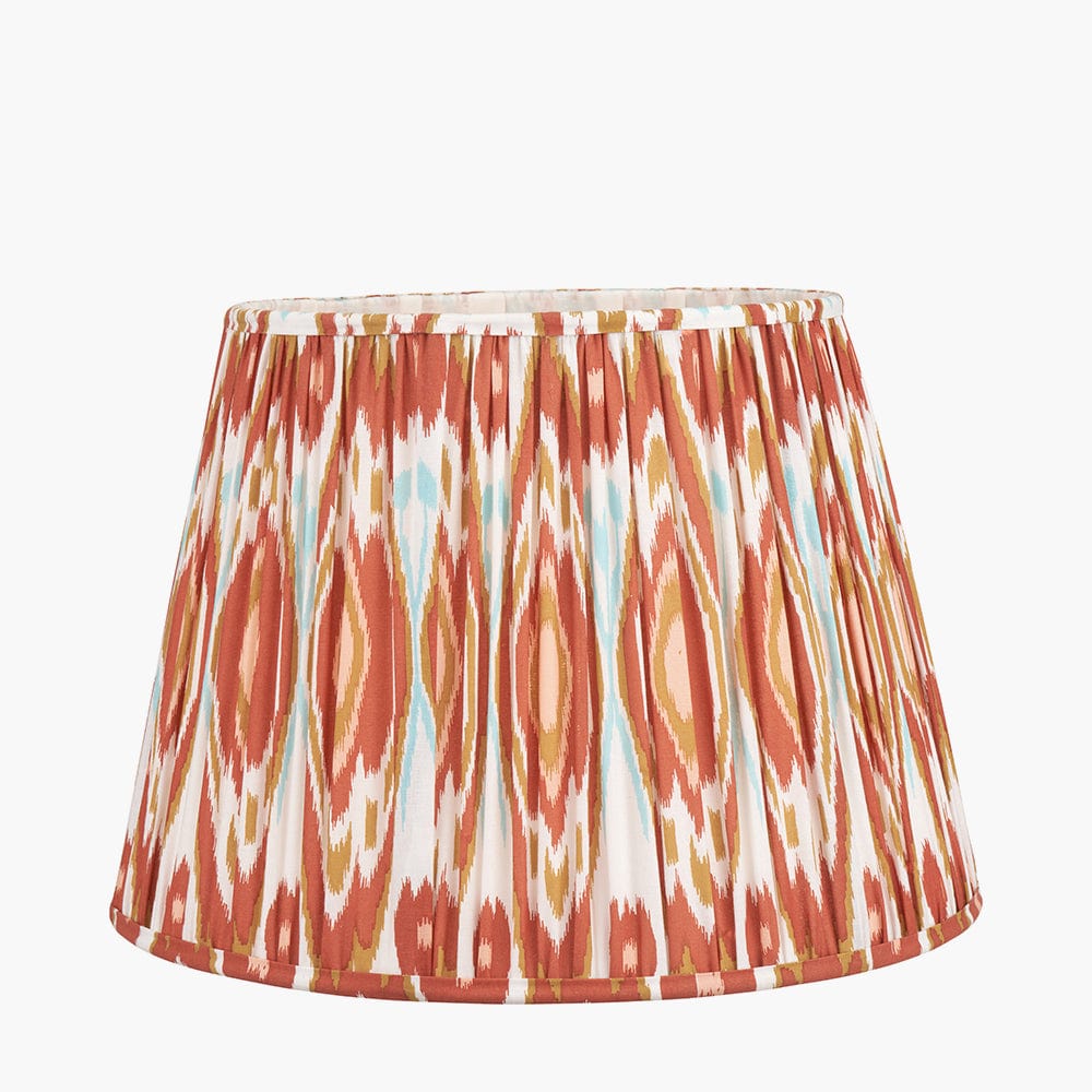 Izara Cinnamon Ikat Patterned Mushroom Pleat Tapered Lampshade