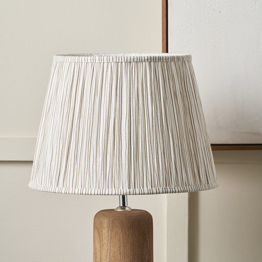 Thiago Natural Stripe Mushroom Pleat Tapered Lampshade