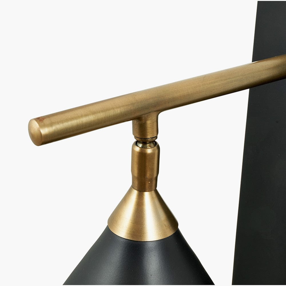 Zeta Matt Black & Antique Brass Wall Lamp