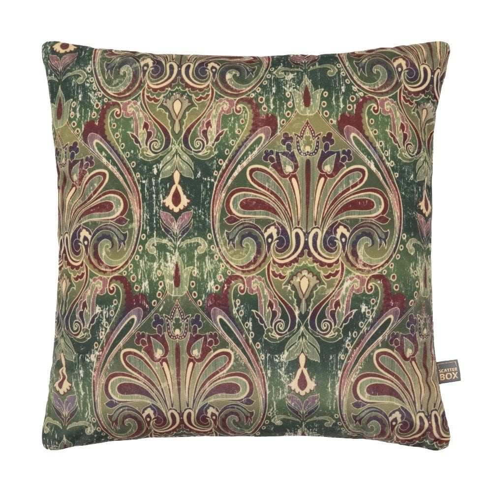 Vintage Damask Green Cushion 45cm x 45cm