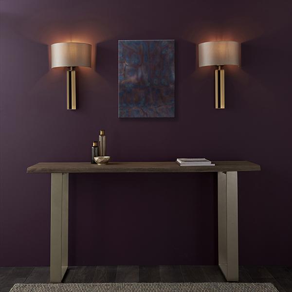 Strand Wall Light Matt Antique Brass & Mink
