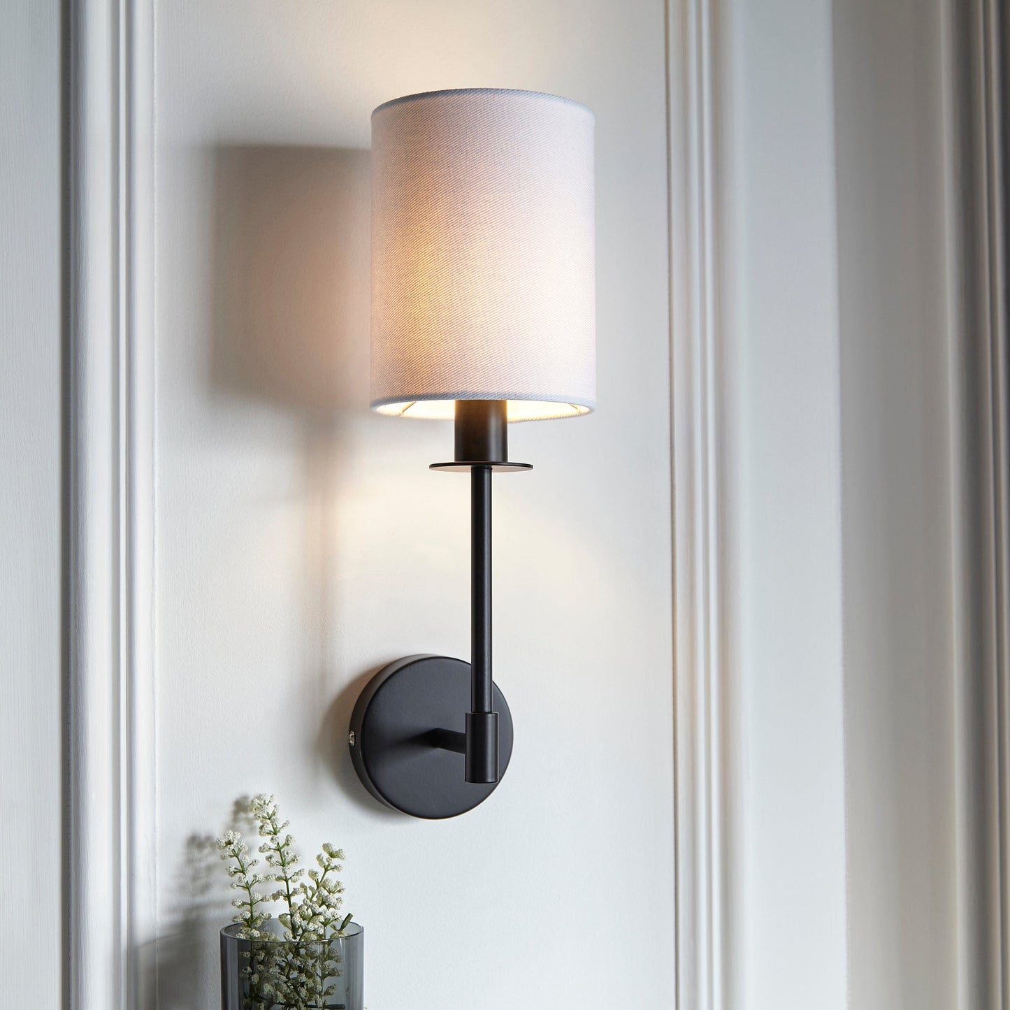 Soho Matt Black Wall Light with Shade