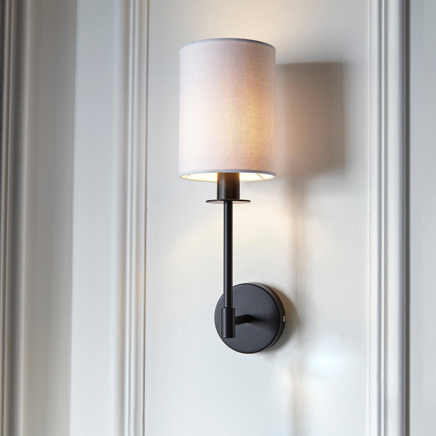 Soho Matt Black Wall Light with Shade