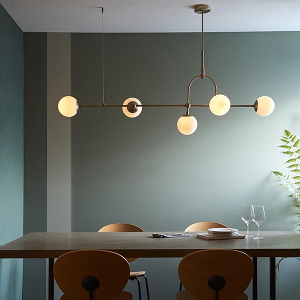 Keleti 5 Light Bar Matt Antique Brass Pendant