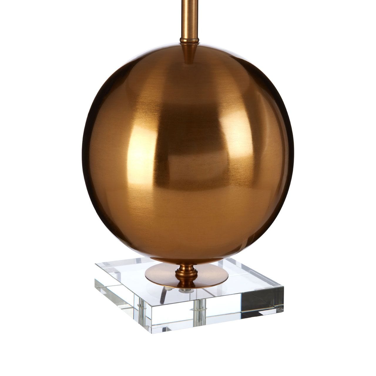 Gold, Crystal and White Orb Table Lamp with Pangolin Sapphire Shade