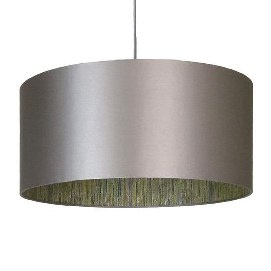 Soft Grey Satin Shade with Anthology Seri Citrus Teal Lining