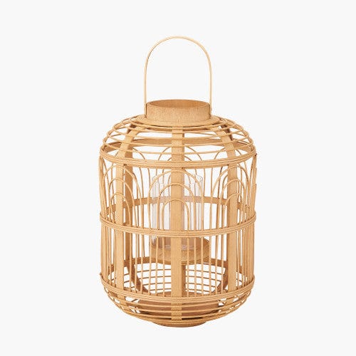 Nartural Bamboo & Glass Small Lantern