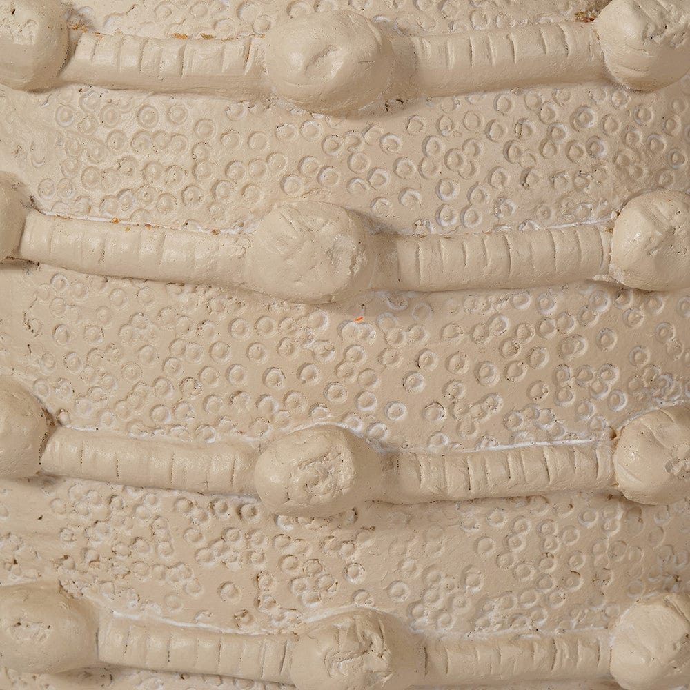 Cream Bobble Fibrestone Small Decorative Planter