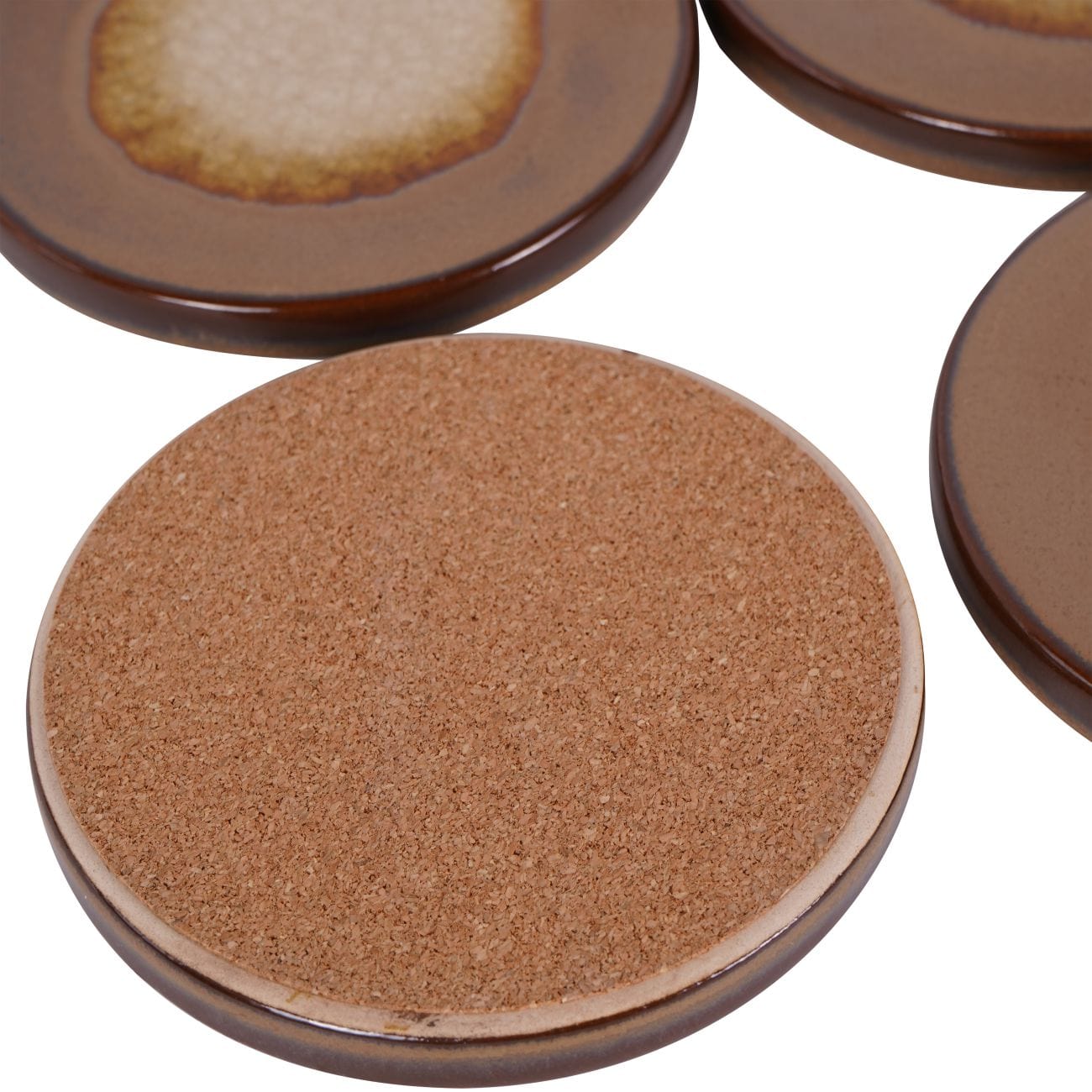 Sienna Brown Reactive Glaze Coaster Set of 4