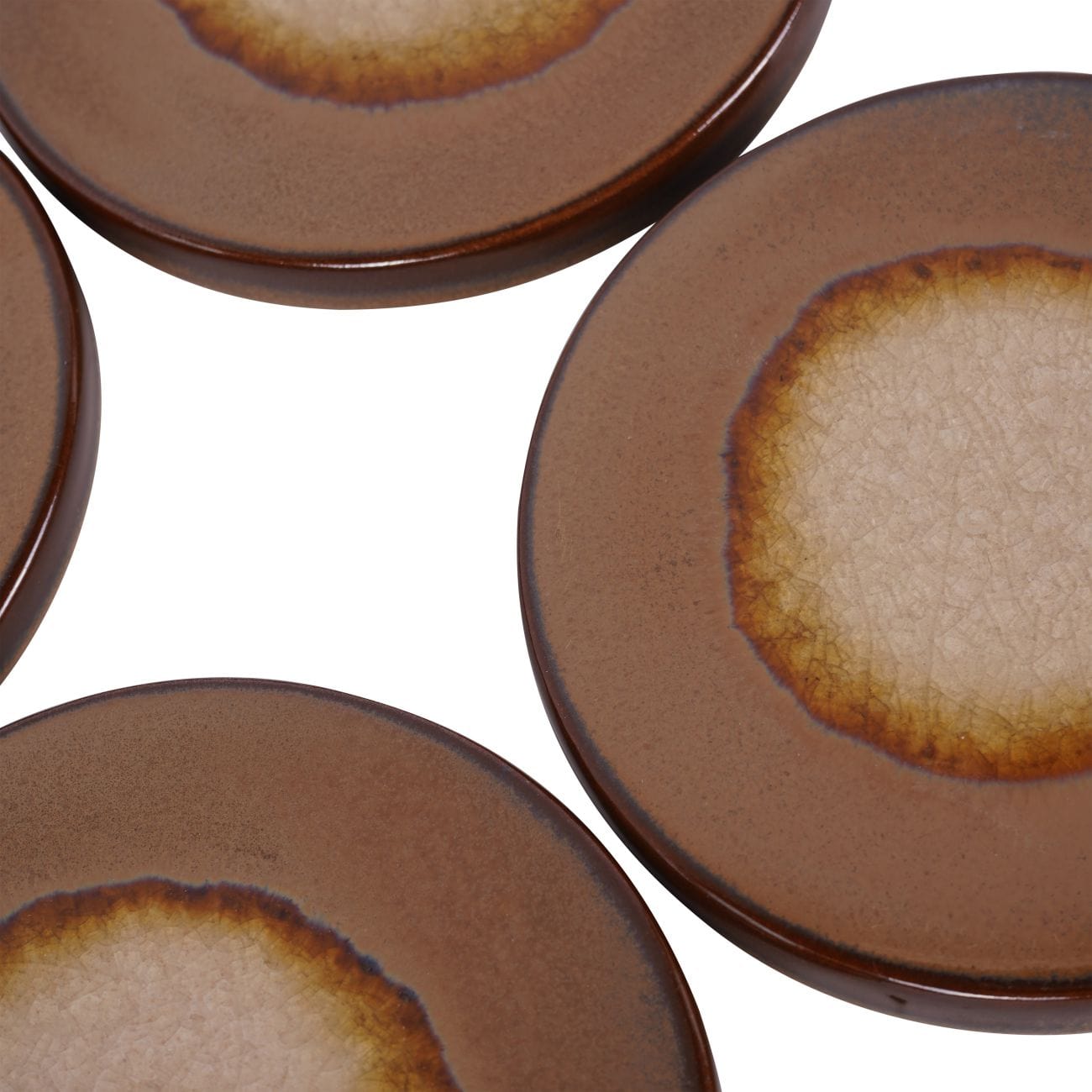 Sienna Brown Reactive Glaze Coaster Set of 4