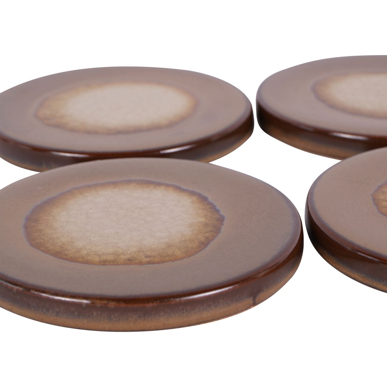 Sienna Brown Reactive Glaze Coaster Set of 4