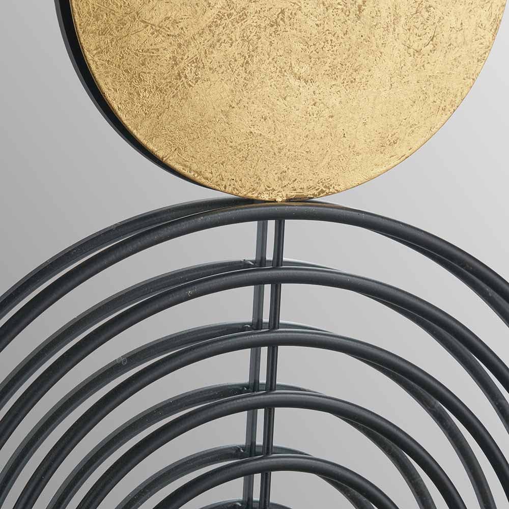 Set of 2 Mirrored, Black & Gold Metal Wall Art