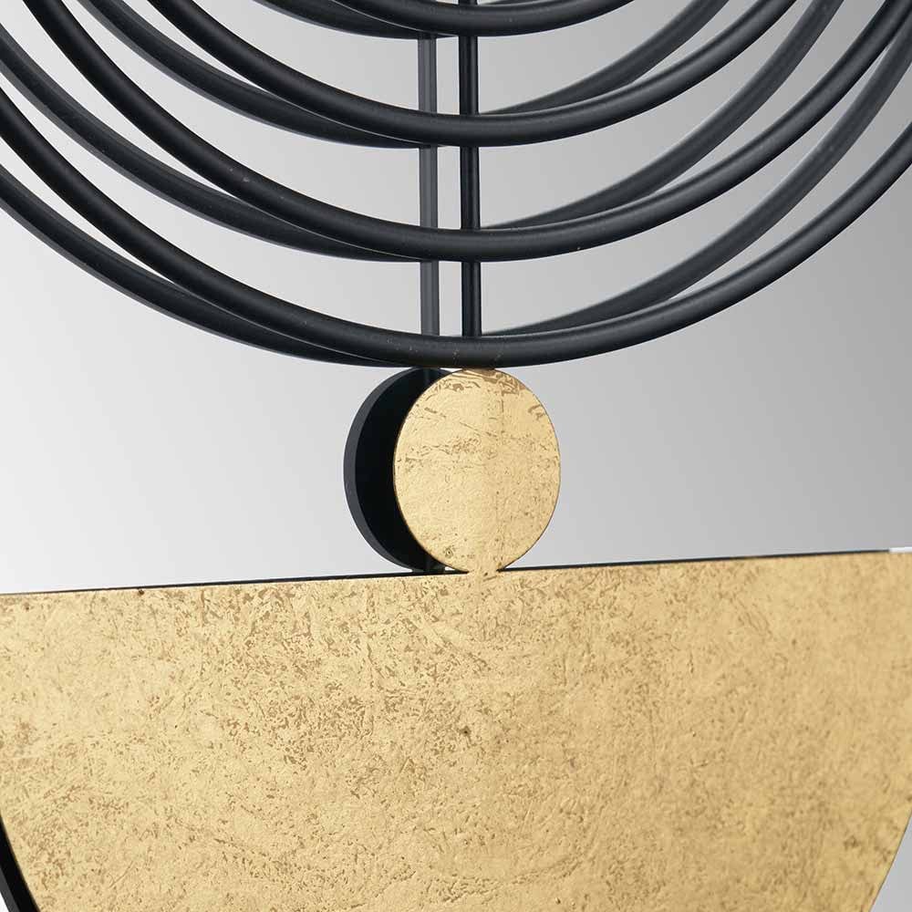 Set of 2 Mirrored, Black & Gold Metal Wall Art