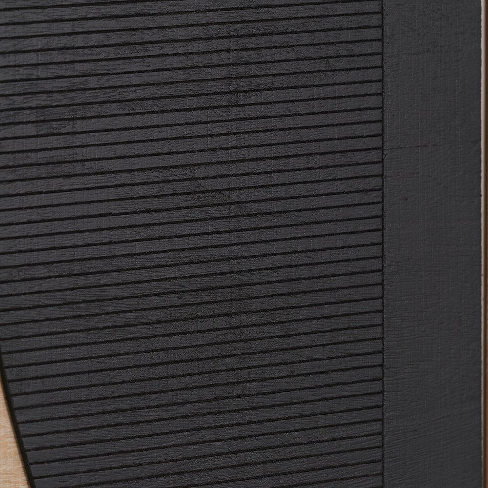 Set of 2 Black & Natural Wooden Textured Design Wall Art