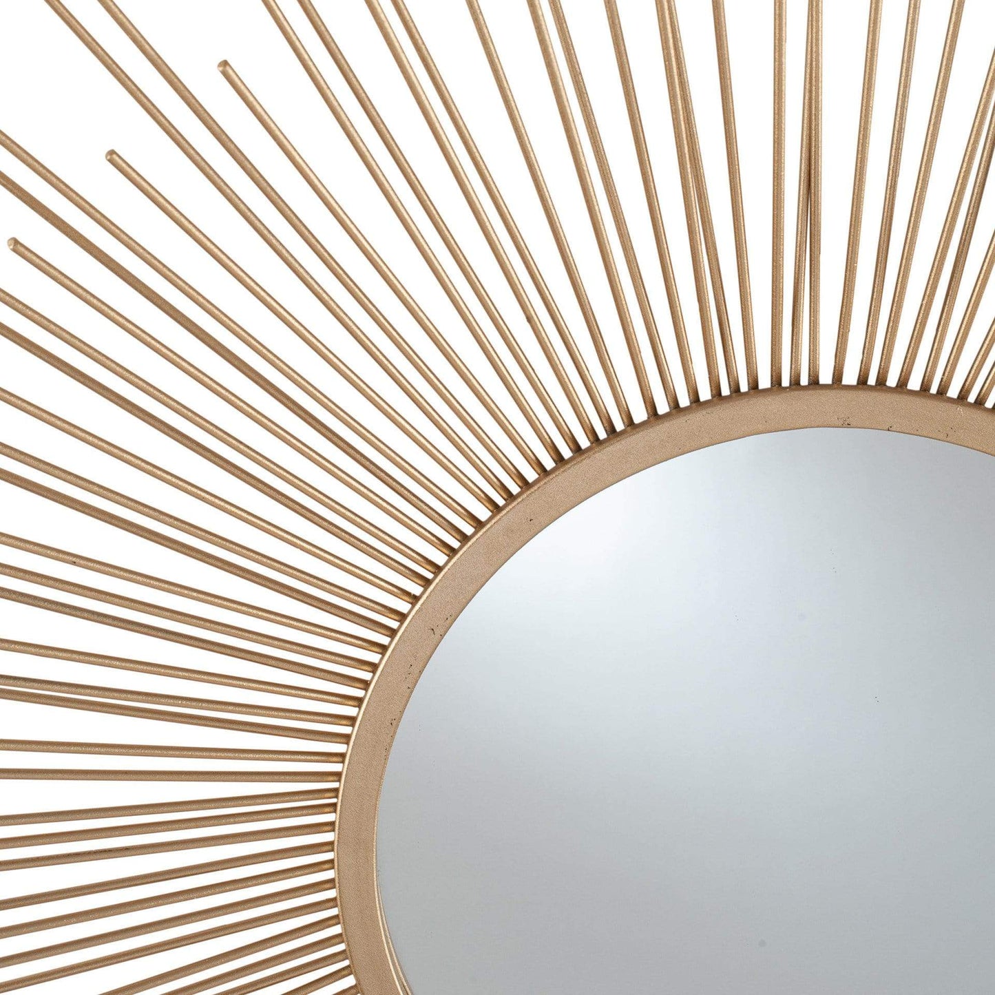Gold Metal Starburst Round Wall Mirror