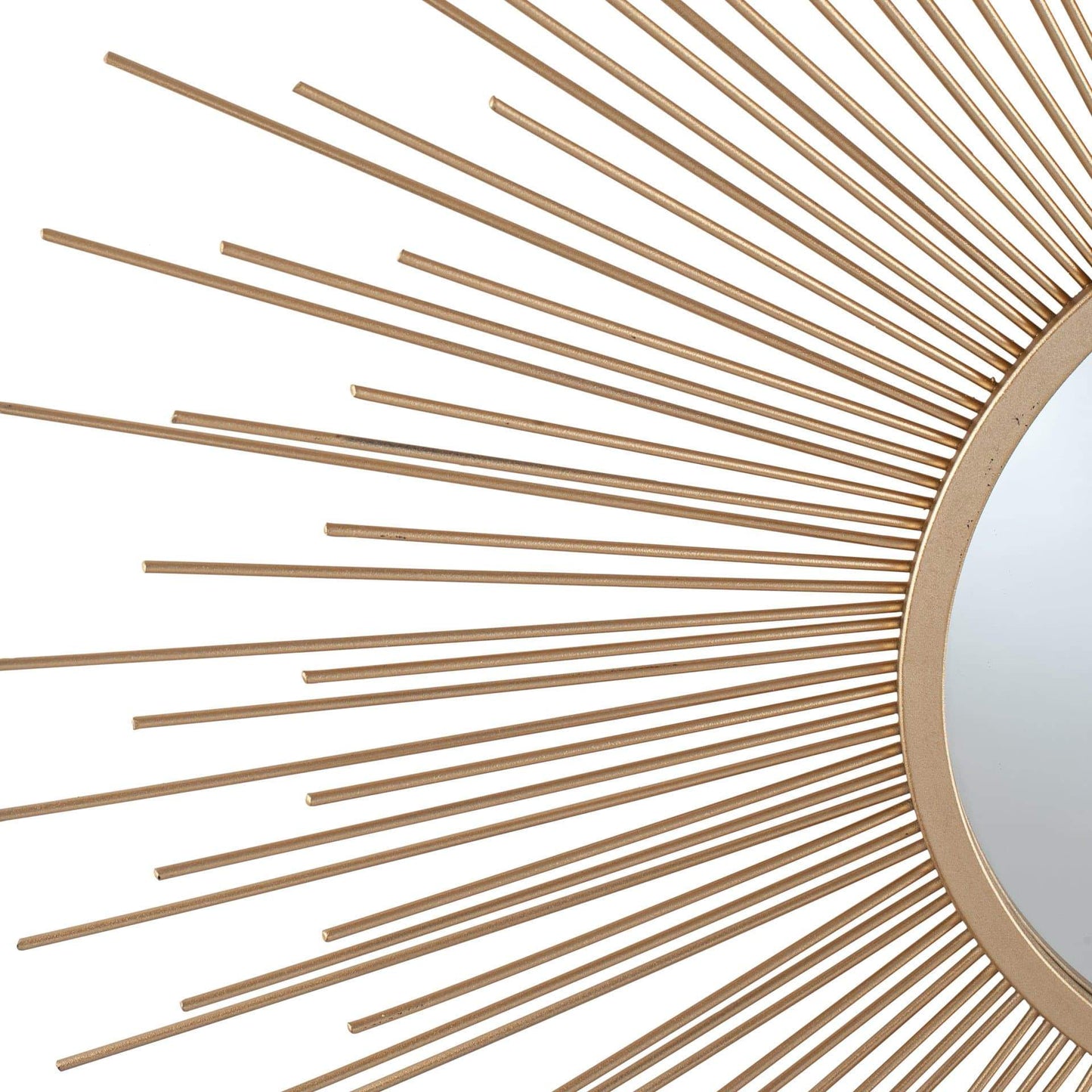 Gold Metal Starburst Round Wall Mirror