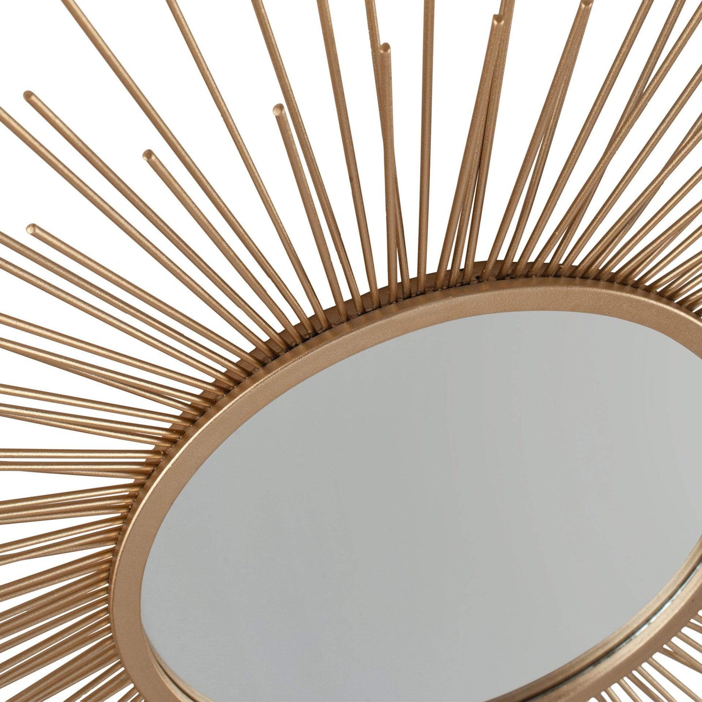 Gold Metal Starburst Round Wall Mirror
