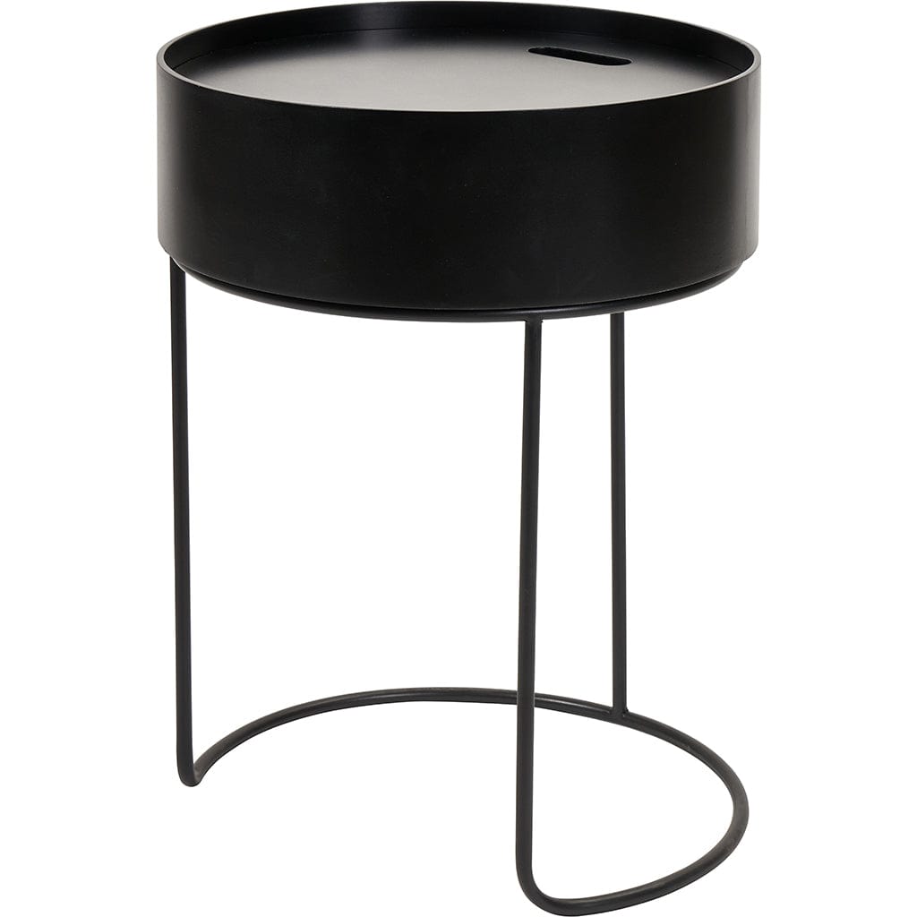 Hugo Black Wood & Black Storage Table