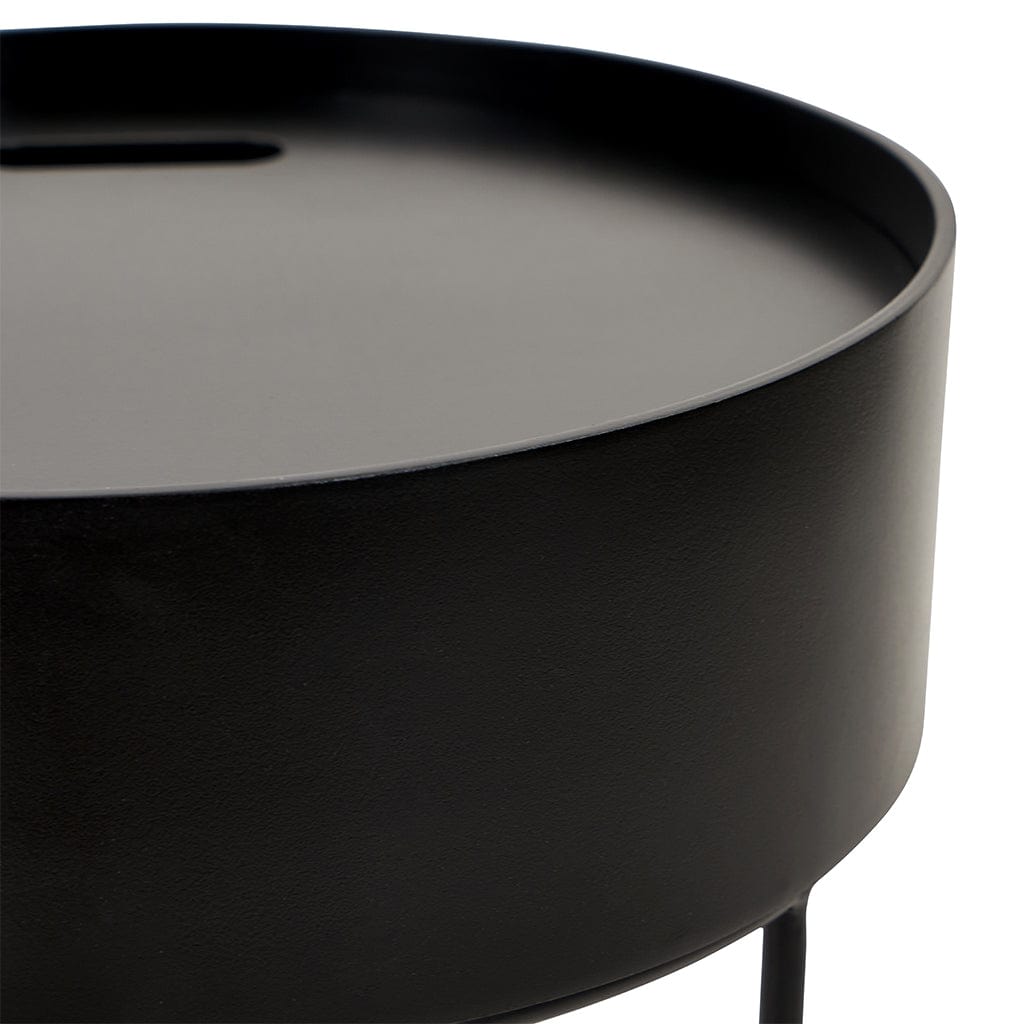 Hugo Black Wood & Black Storage Table