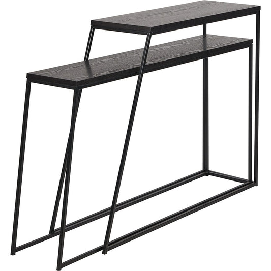 Mashiko Black Ash & Black Set of 2 Console Tables
