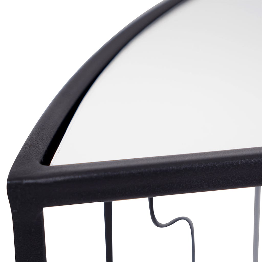 Caprisse Glass & Graphite Half Moon Console Table