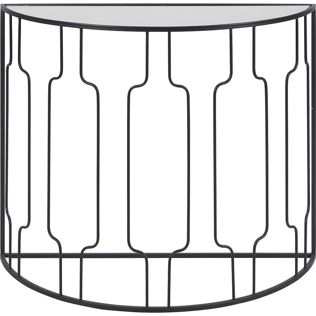 Caprisse Glass & Graphite Half Moon Console Table