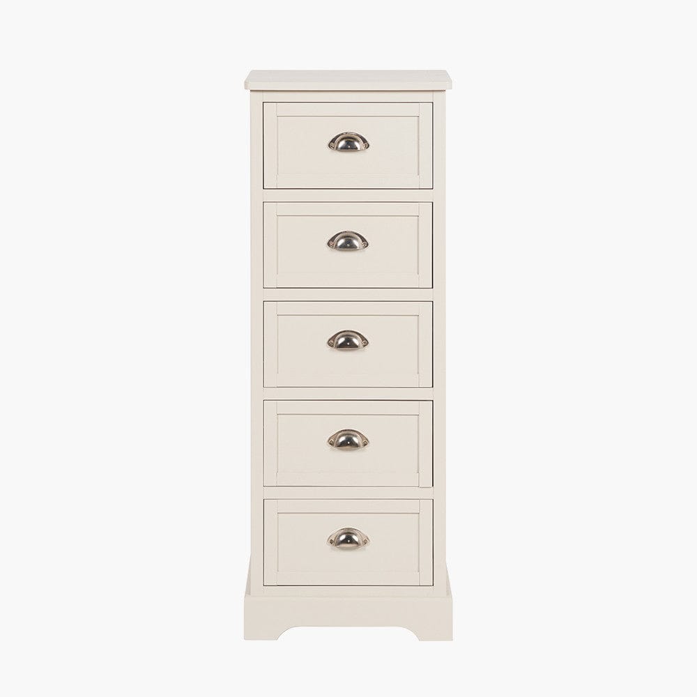 Croft Linen Pine 5 Drawer Tall Unit