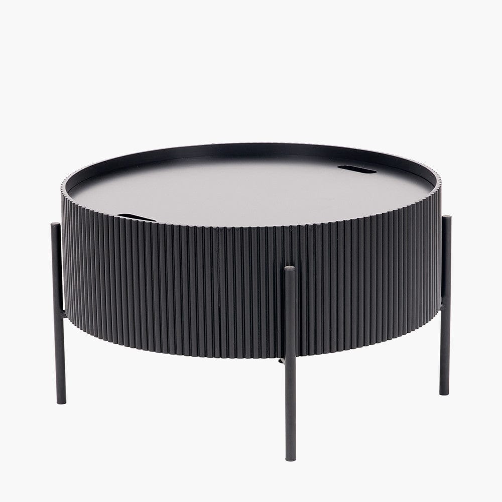 Henderson Black Wood & Black Metal Storage Coffee Table