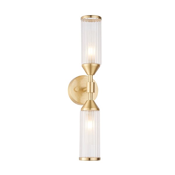Flute Satin Brass Wall Light