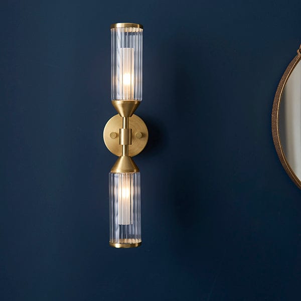 Flute Satin Brass Wall Light