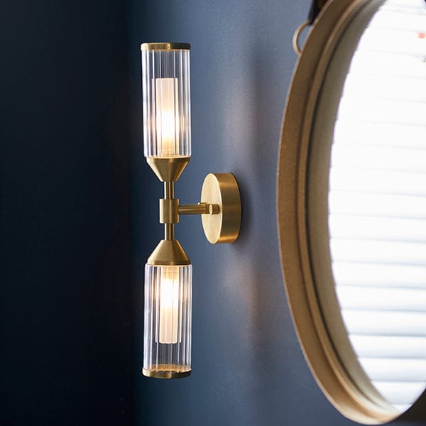 Flute Satin Brass Wall Light