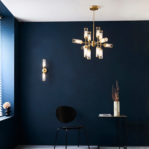 Flute Satin Brass Wall Light