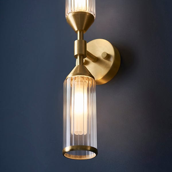 Flute Satin Brass Wall Light