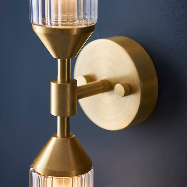 Flute Satin Brass Wall Light