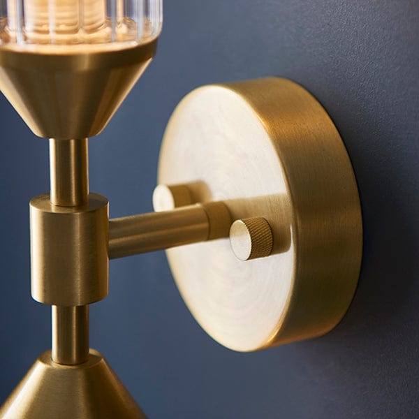 Flute Satin Brass Wall Light