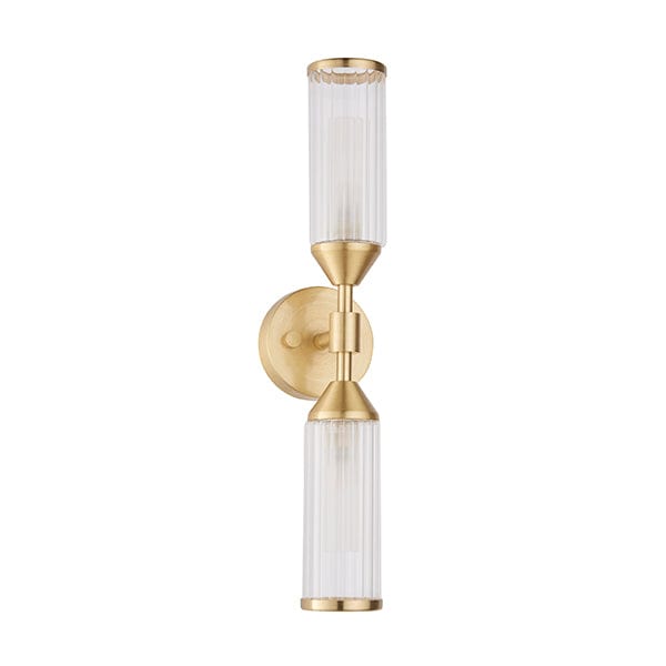 Flute Satin Brass Wall Light
