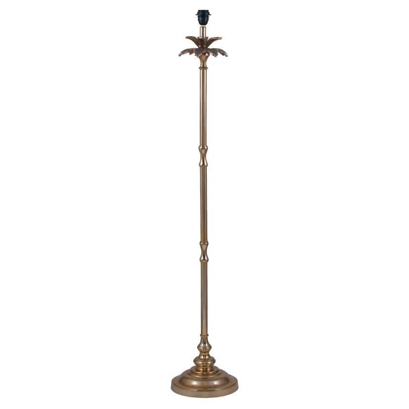 Shiny Gold Palm Floor Lamp with Nicobar Ocean Shade