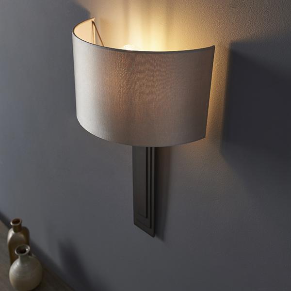 Empire Wall Light Brushed Bronze & Mink