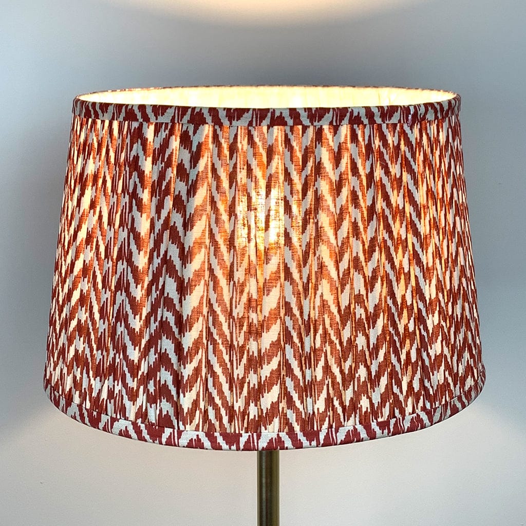 Gold Stick Table Lamp with Square Foot with Vienna Pleated Shade