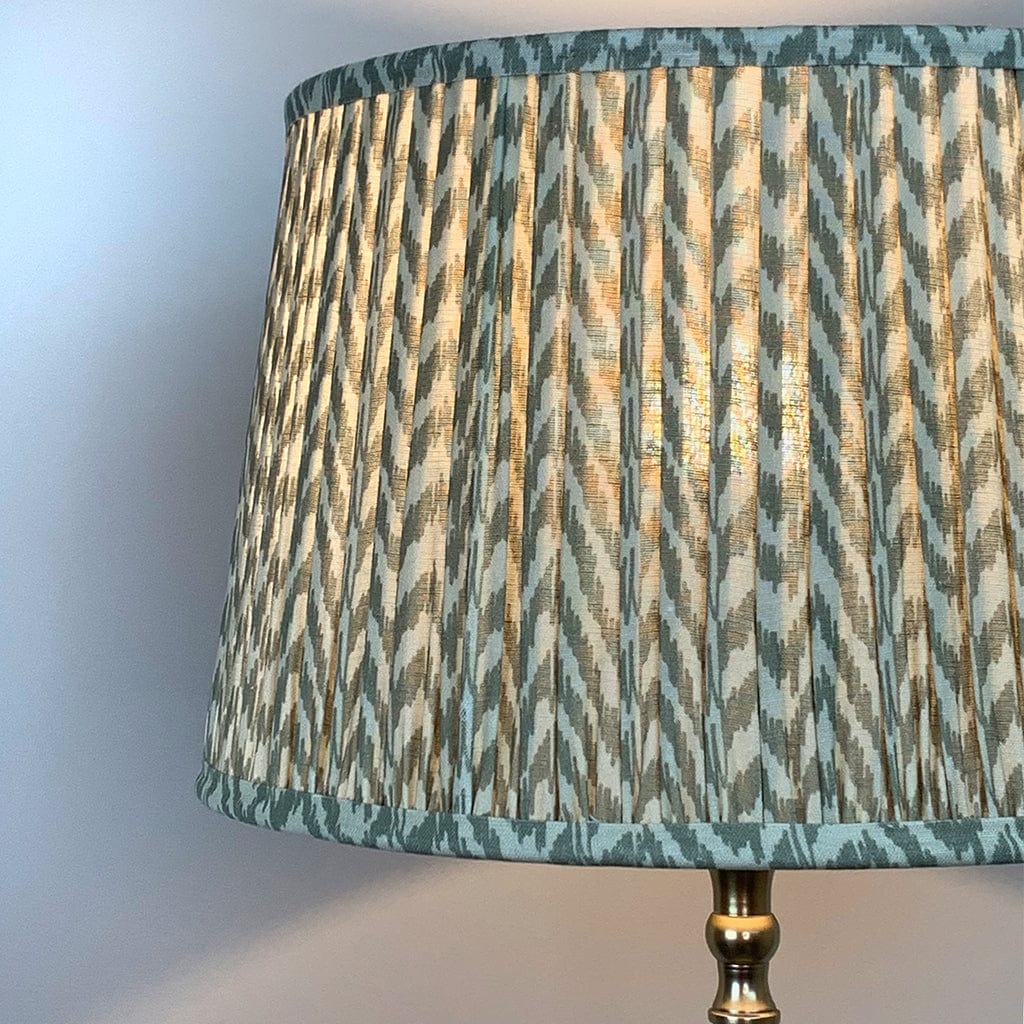 Gold Stick Table Lamp with Square Foot with Vienna Pleated Shade
