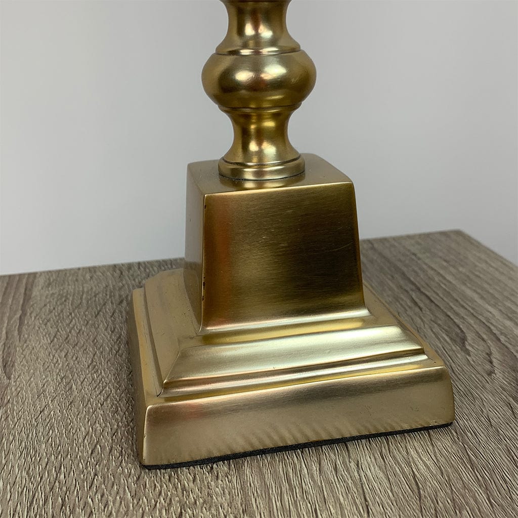 Gold Stick Table Lamp with Square Foot with Vienna Pleated Shade