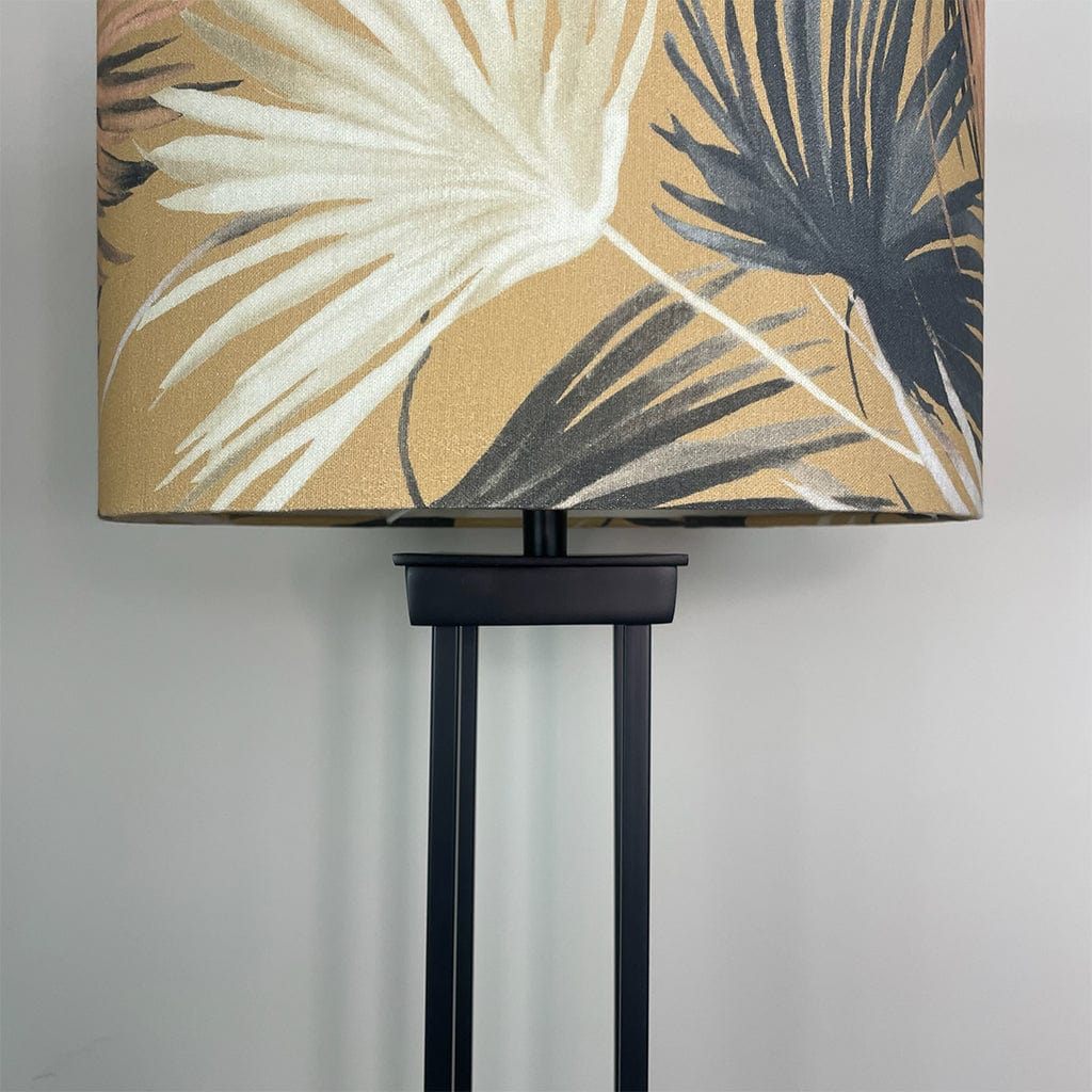 Matt Black Four Post Table Lamp with Azumi Honey Shade